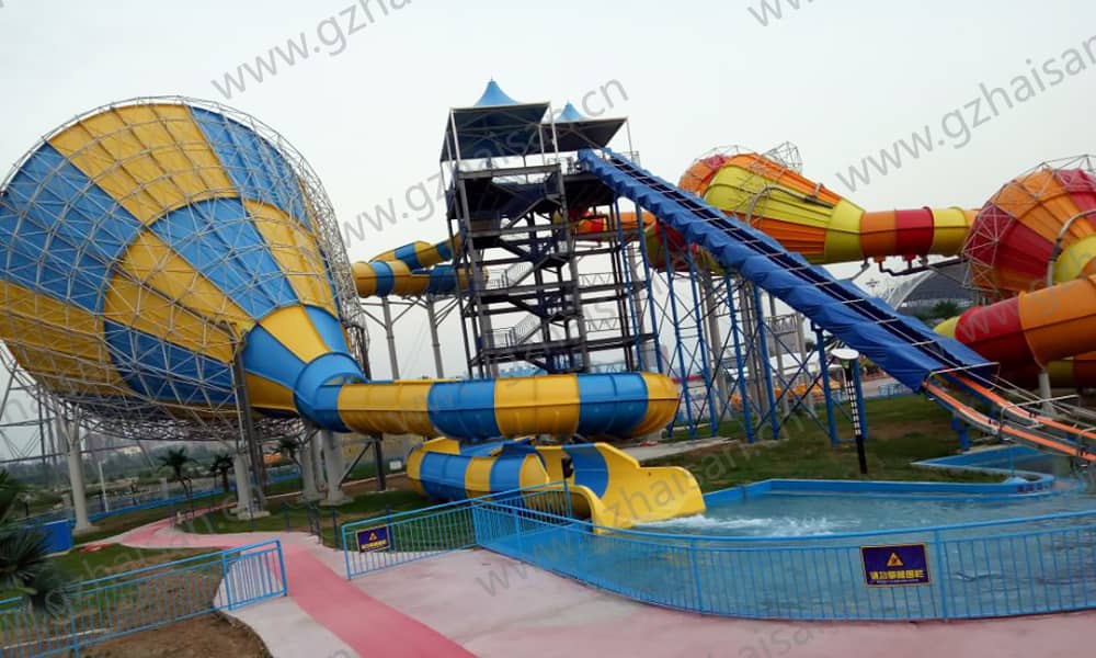 山东潍坊海上明珠水上乐园大喇叭滑道+暴风谷滑道 山东潍坊海上明珠水上乐园大喇叭滑道+暴风谷滑道